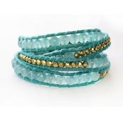 Image of *New for Spring* Turquoise & Gold Wrap Bracelet