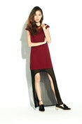 Image of Burgundy tunic with contrast mesh - LAST PIECE