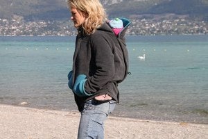 Image of Cali Calo Luna Babywearing Jacket - Anthracite/Turquoise