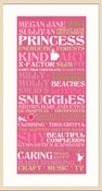 Image of Personalised WordArt - Princess