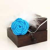 Image of Rose Feathered Headband in Turquoise