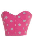 Image of 50s Inspired Pink Pin Up Polka Dot Bustier
