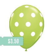 Image of 5 Lime Polka Dot Balloons