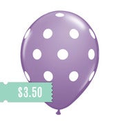 Image of 5 Lilac Polka Dot Balloons
