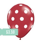 Image of 5 Red Polka Dot Balloons