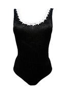 Image of ‘Bette’ black velvet leotard  