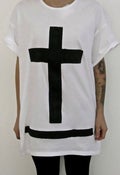 Image of MAXI TEE "GODLESS" WHITE/BLACK