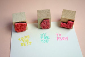Image of Small Object Gift Giving Rubber Stamp Set 