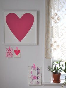 Image of Raspberry Pink Heart Print