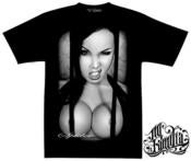 Image of "BUSTING OUT" Men's black T's