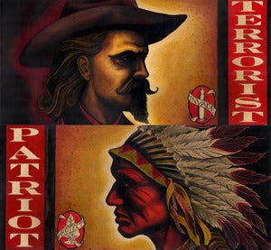 Image of TERRORIST and PATRIOT diptych