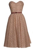Image of £10 OFF! Beige Vintage Inspired 50s Style Ditsy Print Dress