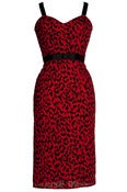 Image of Plus Size Red Leopard Pencil Dress With Straps