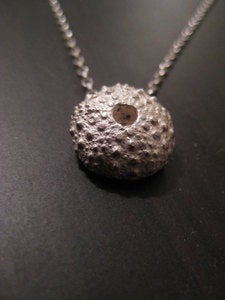 Image of .925 Sterling silver sea urchin Pendant with 17in chain