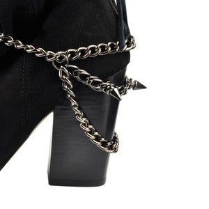 Image of Fawn. Gunmetal Spiked Shoe Chains