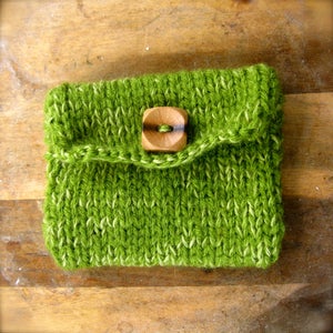 Image of Au Natural, Hemp and Yarn Knit Purse
