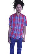Image of Mens Vintage Red Printed Button-Up