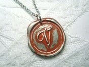 Image of Terra Cotta/Burnt Orange Wax Seal Pendant Necklace by Ritzy Misfit