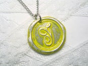Image of Yellow Wax Seal Pendant Necklace