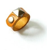 Image of Handmade, leather ring -  Yellow - CUSTOM ORDER