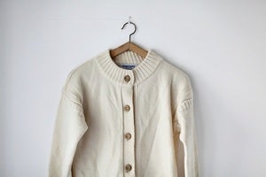 Image of 1980/90s cream Guernsey cardigan {SOLD}