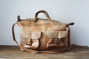 Image of 1970s tan leather weekend bag {SOLD}