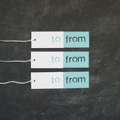 Image of Die Cut To/From Gift Tags - white and tiffany blue