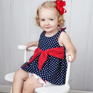 Image of Baby Dress Pattern - Big Bow Baby Dress/Top - PDF Sewing Pattern
