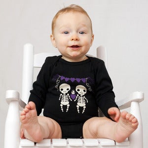 Image of Skeleton Long Sleeve Organic Onesie/Tee
