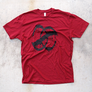 Image of BRUONIS LOGO DRIP TEE - CARDINAL/BLACK