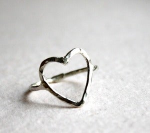 Image of Open Heart Ring- Sterling Silver