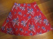Image of Red Floral Skirt