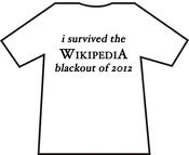 Image of I Survived the Wikipedia Blackout of 2012 T-Shirt - White