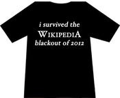 Image of I Survived the Wikipedia Blackout of 2012 T-Shirt - Black