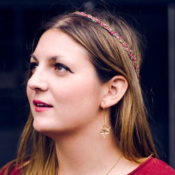 Image of Edwardian Embroidered Rose Festival Head Band