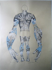 Image of Ocean Swimmer - Limited edition three colour screen print - part of The Ocean Series