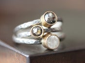 Image of Natural Silvery White Diamond Stacking Ring