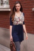 Image of 'Modern Classic' Scarf Front Jersey Dress (Navy)