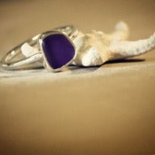 Image of Cobalt Blue Sea Glass - Sterling Silver Stackable Ring