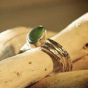 Image of Forest-Green Sea Glass -Sterling Silver Stackable Ring
