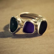 Image of Multi-Color Sea Glass - Sterling Silver Stackable Ring
