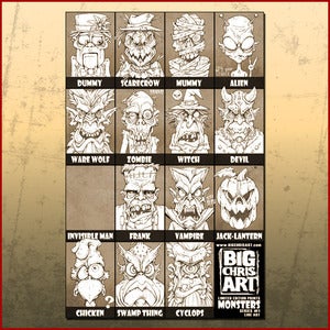 Image of Monsters Line Art