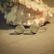 Image of Sea Foam Sea Glass - Sterling Silver Earrings