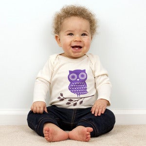 Image of Mimosa Owl Long Sleeve Organic Onesie/Tee 