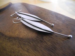 Image of Long Slender Leaf Earrings