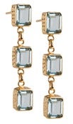 Image of " New " Kara Ackerman <i> Judie <i/> Emerald Cut 3 Drop Blue Topaz Earrings