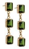 Image of  Kara Ackerman <i> Judie <i/> Emerald Cut 3 Drop Peridot Earrings