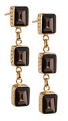 Image of  Kara Ackerman <i> Judie <i/> Emerald Cut 3 Drop Smokey Topaz Earrings