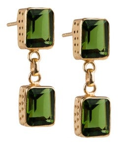 Image of " New " Kara Ackerman <i> Judie <i/> Emerald Cut 2 Drop Peridot Earrings