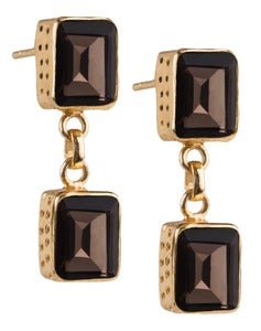 Image of " New " Kara Ackerman <i> Judie <i/> Emerald Cut 2 Drop Smokey Quartz  Earrings